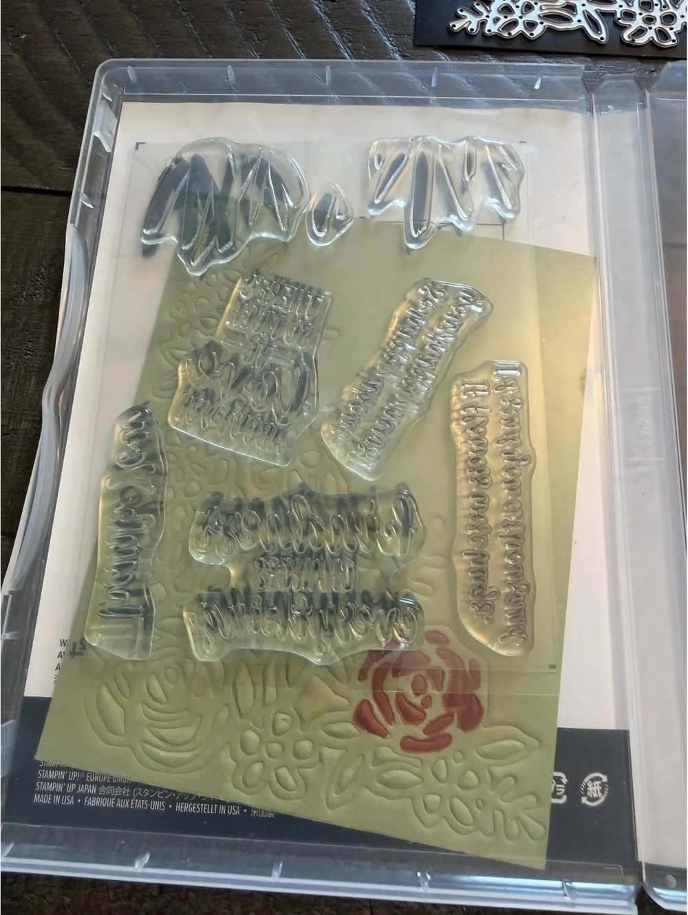 Stampin’ Up Abstract Impressions stamp set & Springtime Expressions die cut set